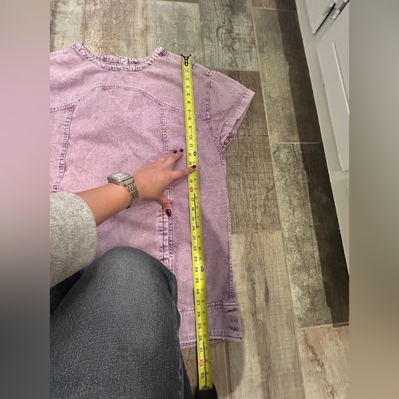 Free People Arland Purple Acid Wash Mini Dress - Picture 10 of 11